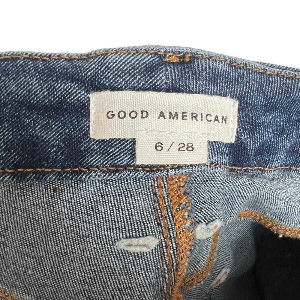 Good American Good Legs Straight High Rise Stretch Jeans Size 6 / 28 Indigo478 - Picture 5 of 10